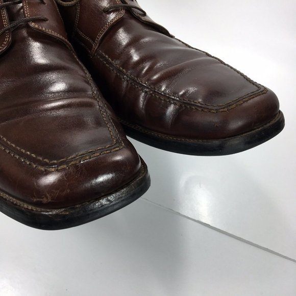 Johnston & Murphy Mens Leather Dress Shoes sz 11.5 M Made in Italy Dark Brown - Picture 6 of 12